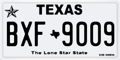 TX license plate BXF9009