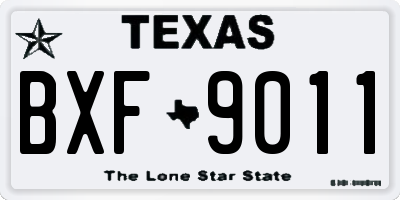 TX license plate BXF9011