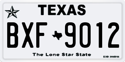 TX license plate BXF9012
