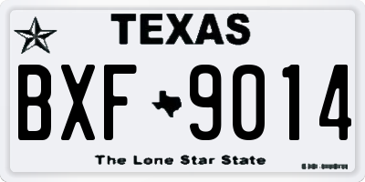 TX license plate BXF9014