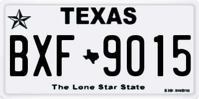 TX license plate BXF9015