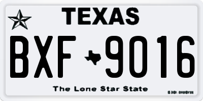 TX license plate BXF9016