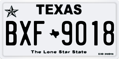 TX license plate BXF9018