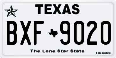 TX license plate BXF9020