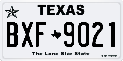 TX license plate BXF9021