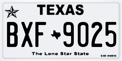 TX license plate BXF9025