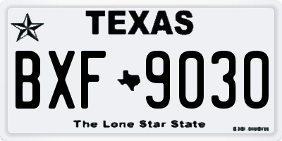 TX license plate BXF9030