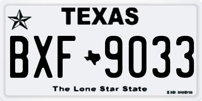 TX license plate BXF9033
