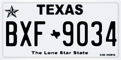 TX license plate BXF9034