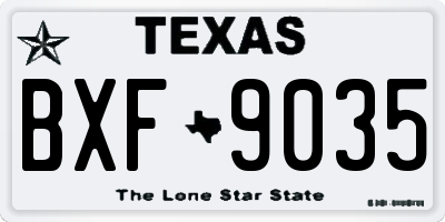 TX license plate BXF9035