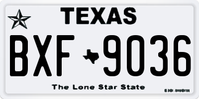TX license plate BXF9036
