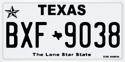 TX license plate BXF9038