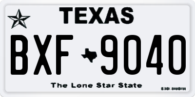 TX license plate BXF9040