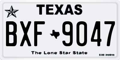 TX license plate BXF9047