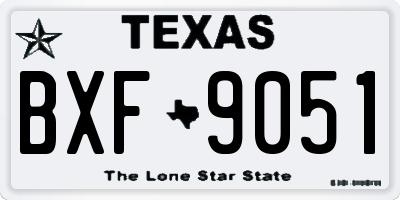 TX license plate BXF9051