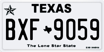 TX license plate BXF9059