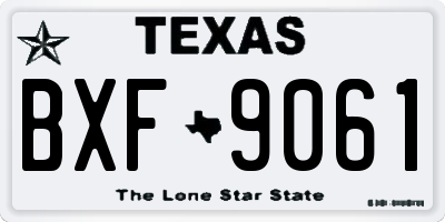 TX license plate BXF9061
