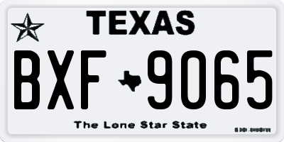 TX license plate BXF9065