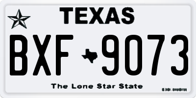 TX license plate BXF9073