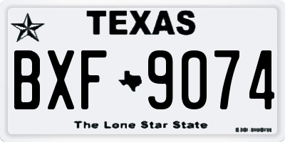 TX license plate BXF9074