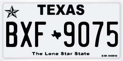 TX license plate BXF9075