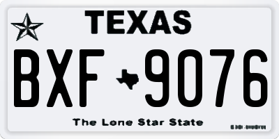 TX license plate BXF9076
