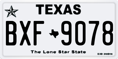 TX license plate BXF9078