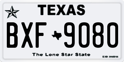 TX license plate BXF9080