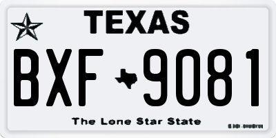 TX license plate BXF9081