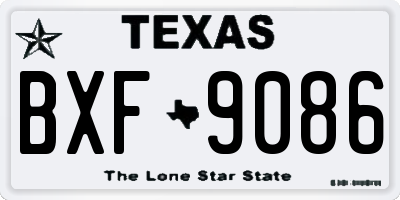 TX license plate BXF9086