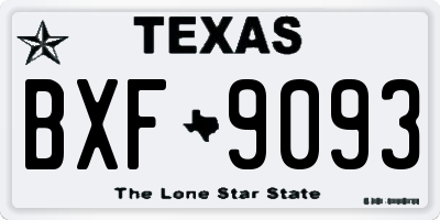 TX license plate BXF9093