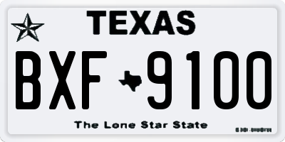 TX license plate BXF9100