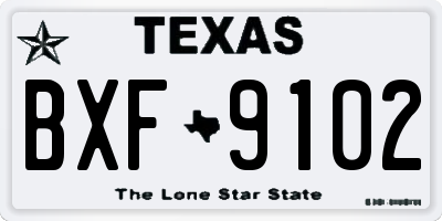 TX license plate BXF9102