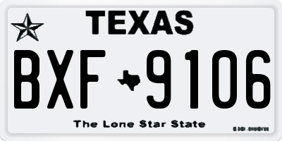 TX license plate BXF9106