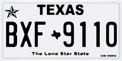 TX license plate BXF9110