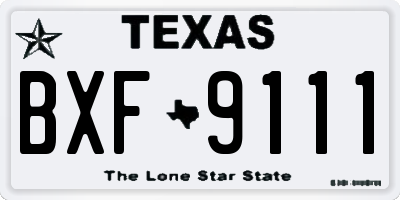 TX license plate BXF9111