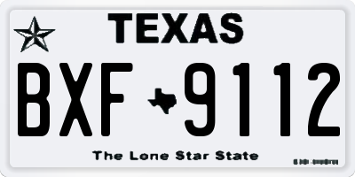TX license plate BXF9112