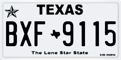 TX license plate BXF9115