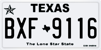 TX license plate BXF9116