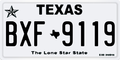 TX license plate BXF9119