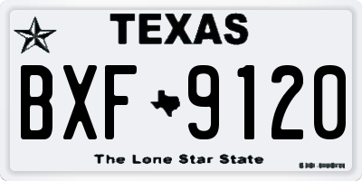 TX license plate BXF9120