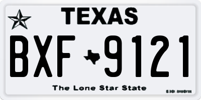 TX license plate BXF9121