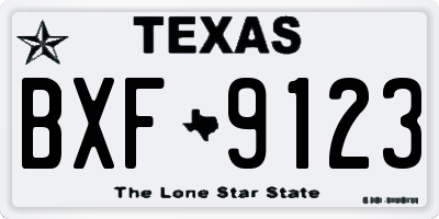 TX license plate BXF9123