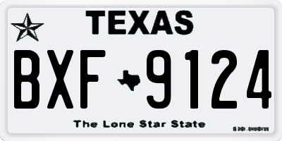 TX license plate BXF9124