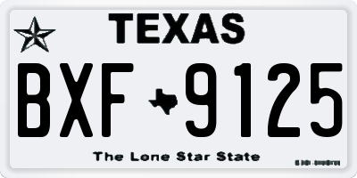 TX license plate BXF9125