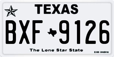 TX license plate BXF9126