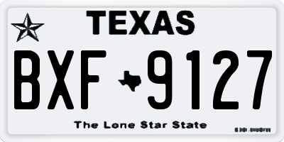 TX license plate BXF9127