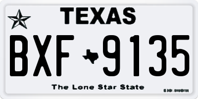 TX license plate BXF9135