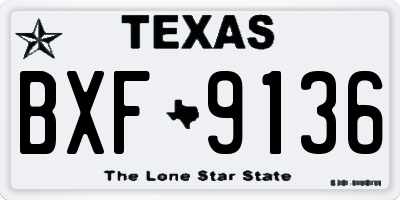 TX license plate BXF9136