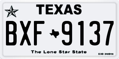 TX license plate BXF9137